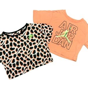 2 JORDAN SIZE 3T GIRLS TOP orange/black  animal print top